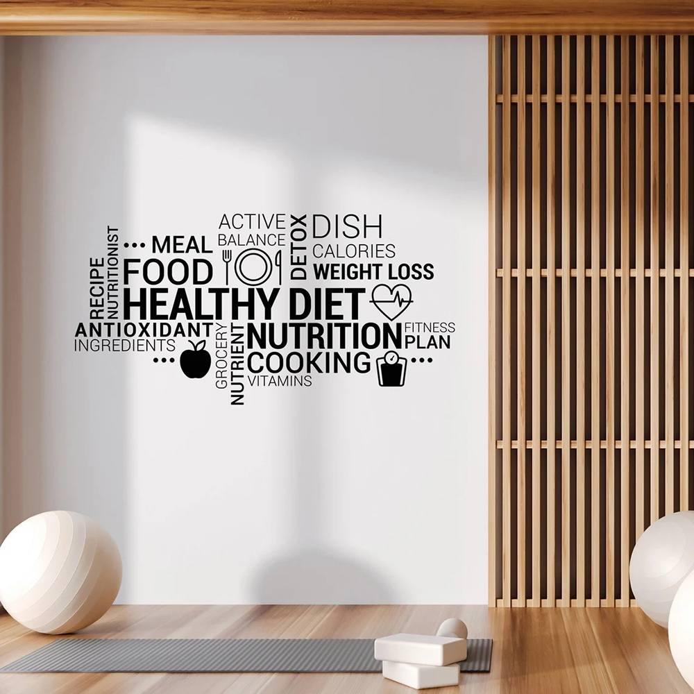 Nutrition Fitness Gym - Ispiratore Mangiare Salutare Decalcomania Della Parete