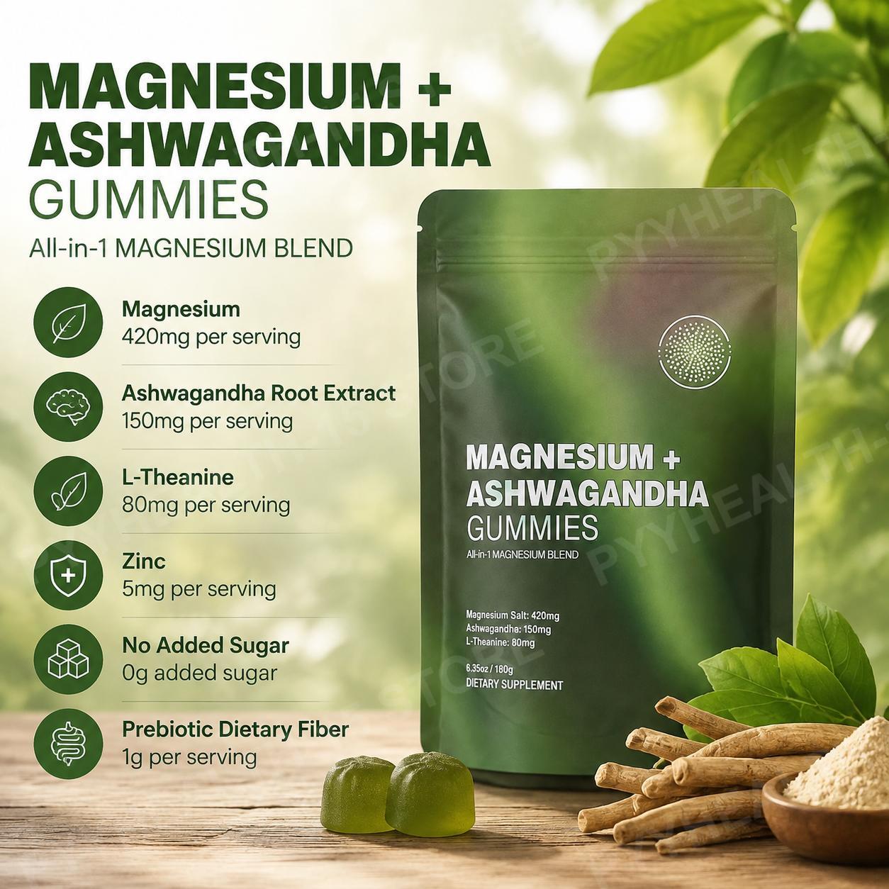 Gummy di Magnesio + Ashwagandh - Ashwagandha Extract Root recensione e prezzo