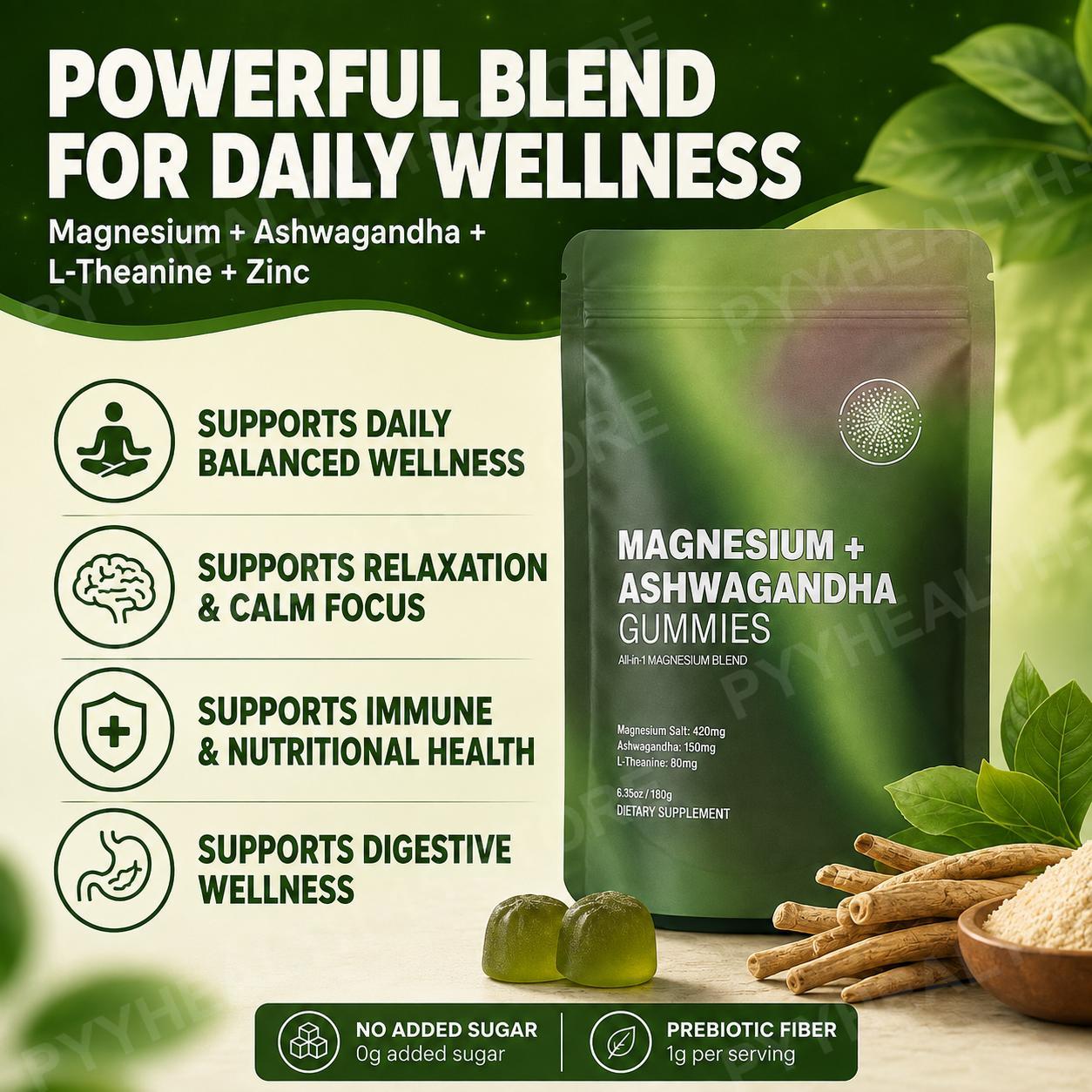 Gummy di Magnesio + Ashwagandh - Ashwagandha Extract Root recensione e prezzo